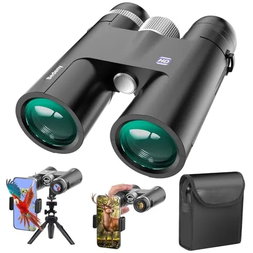 18x50 HD Binoculars for Adults with Upgraded Phone Adapter, Tripod and Tripod Adapter - Professional Waterproof Binoculars with BaK4 prisms and Large View for Bird Watching, Hunting, Travel